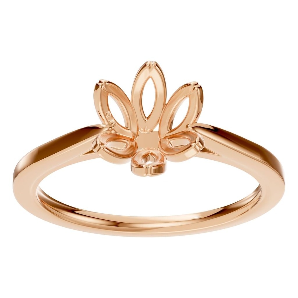 RI-6525 Rose Gold Ring UNSET - Front View
