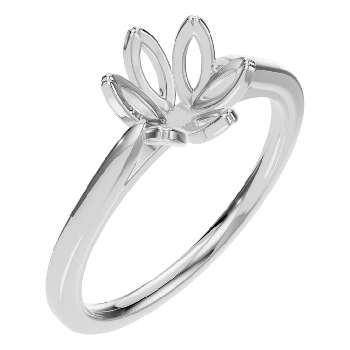 Floral Solitaire Ring Mounting - Round 5.6mm