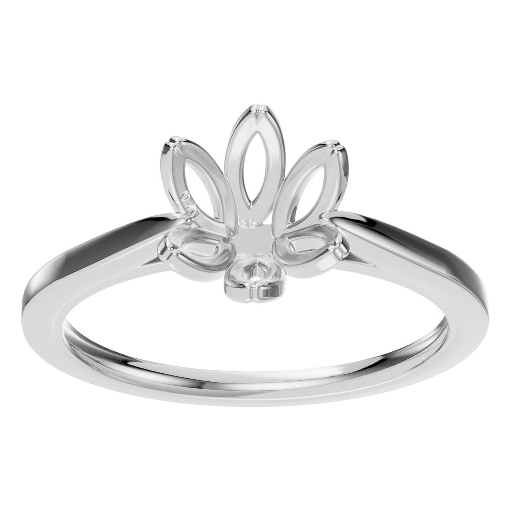 RI-6525 White Gold Ring UNSET - Front View