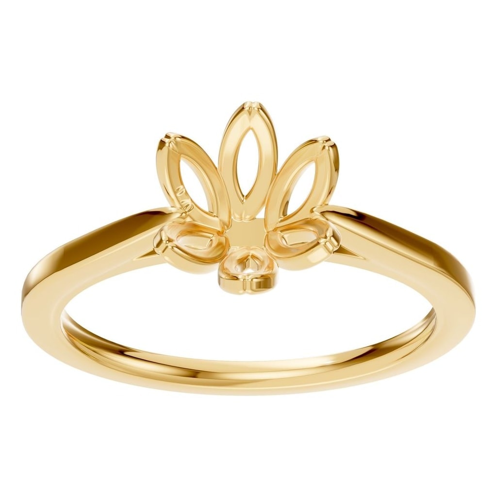 RI-6525 Yellow Gold Ring UNSET - Front View