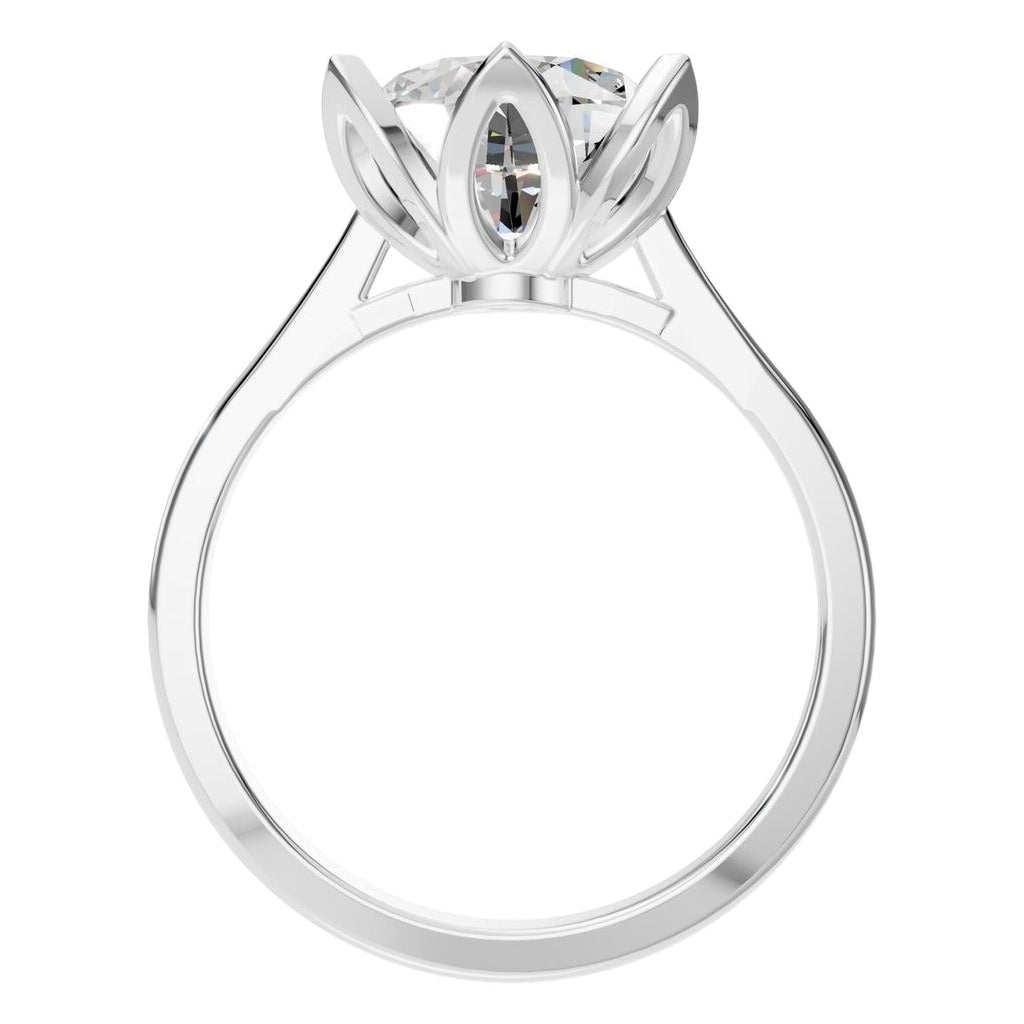 RI-6525 White Gold Ring SET - Top View