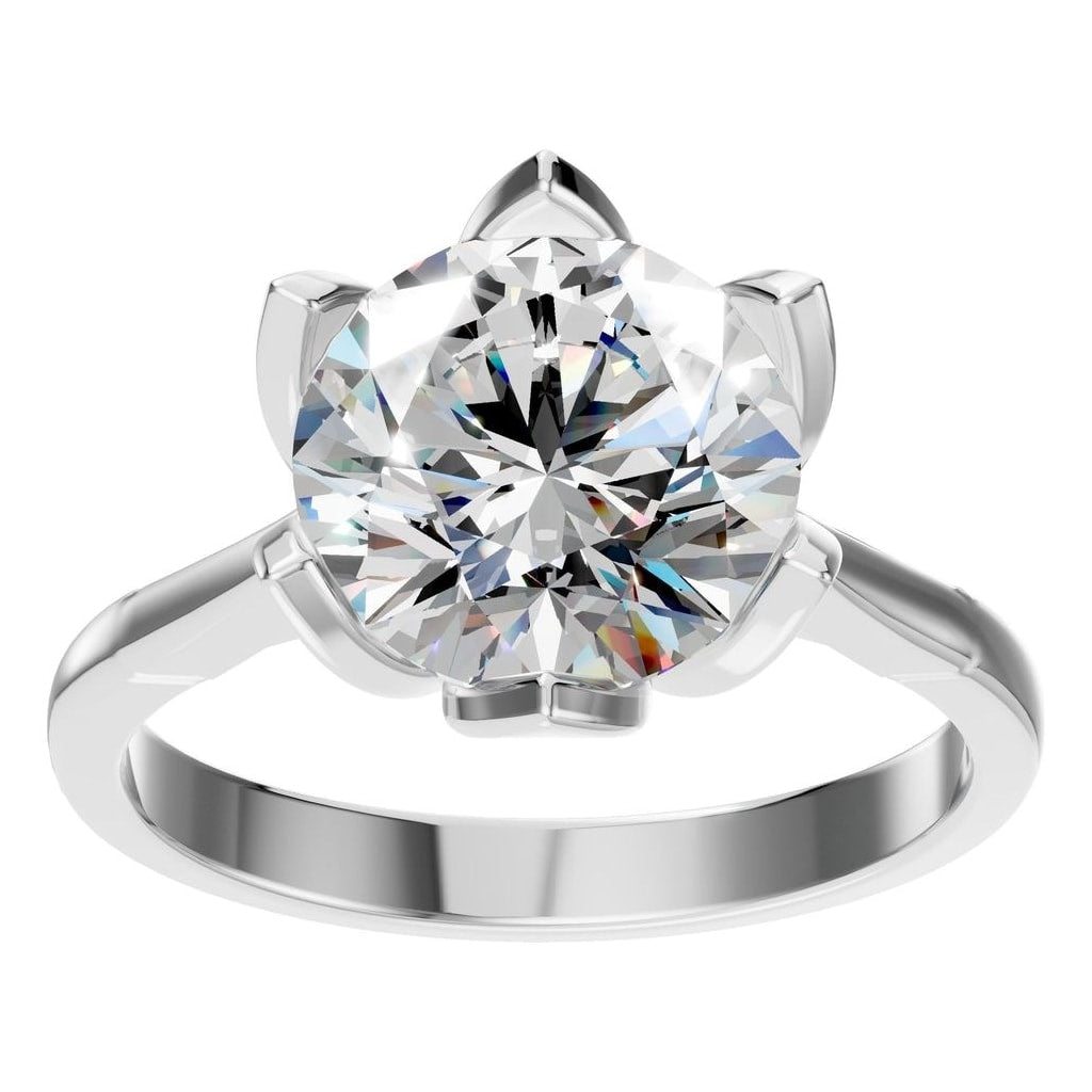 RI-6525 White Gold Ring SET - Front View