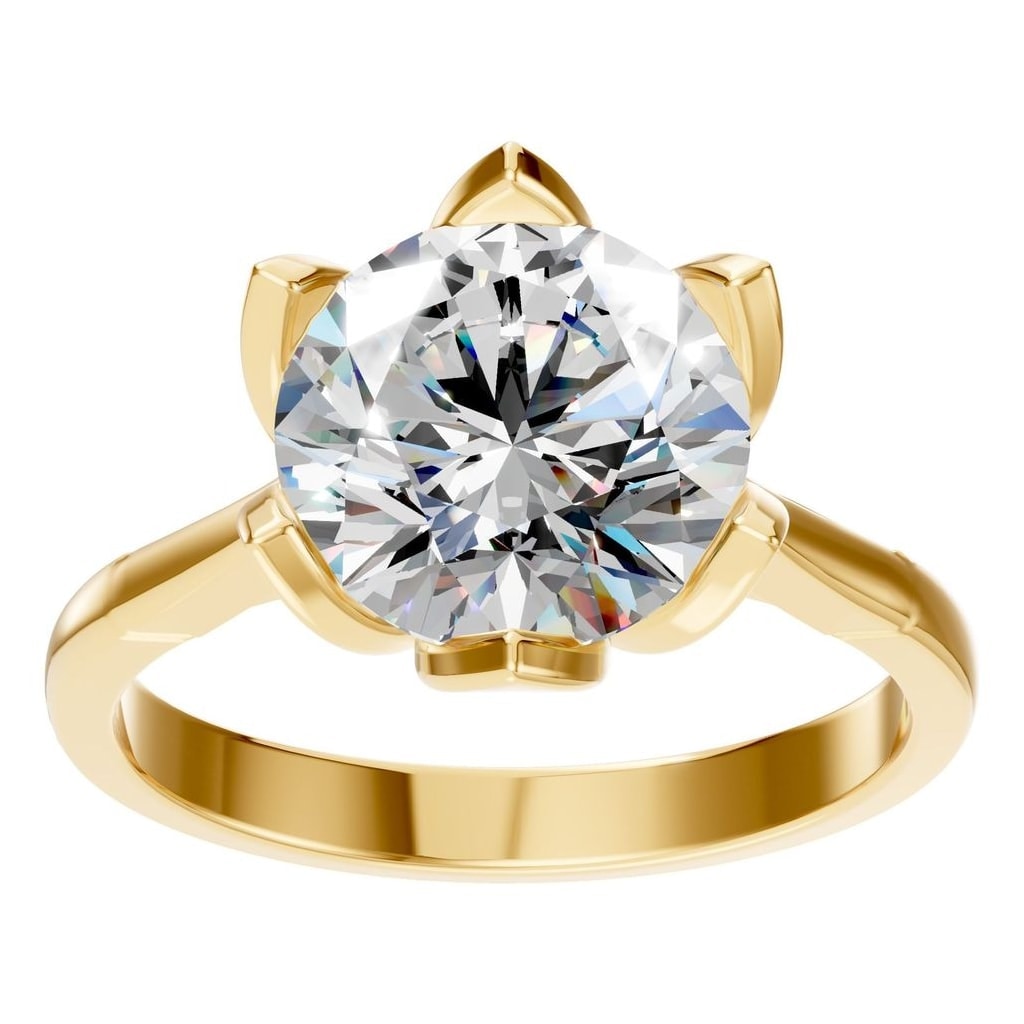 RI-6525 Yellow Gold Ring SET - Front View
