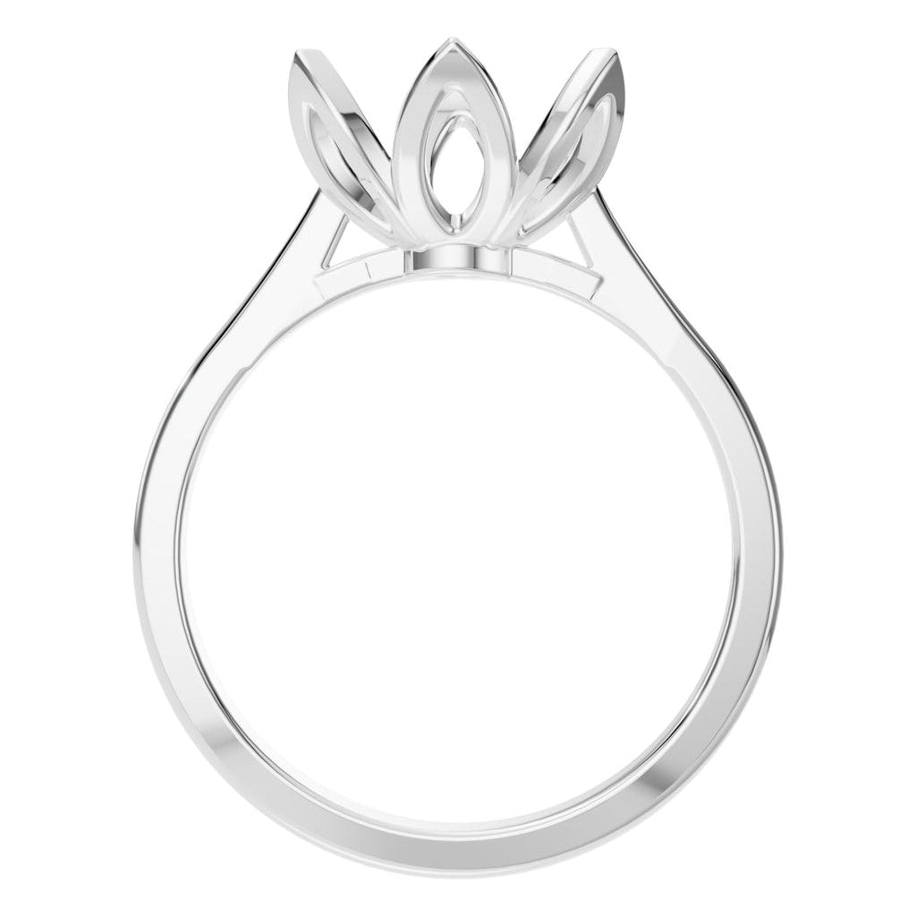 RI-6525 White Gold Ring UNSET - Top View