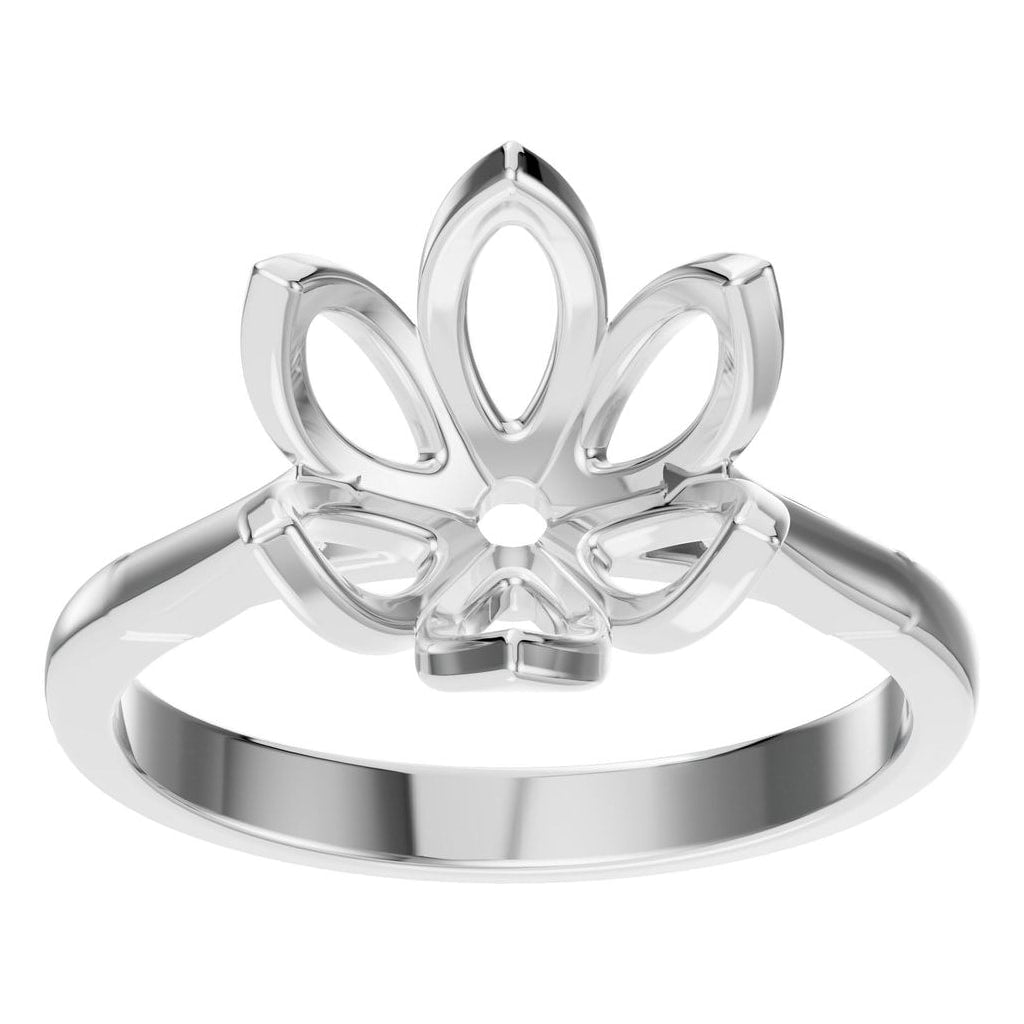 RI-6525 White Gold Ring UNSET - Front View