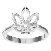 RI-6525 White Gold Ring UNSET - Front View