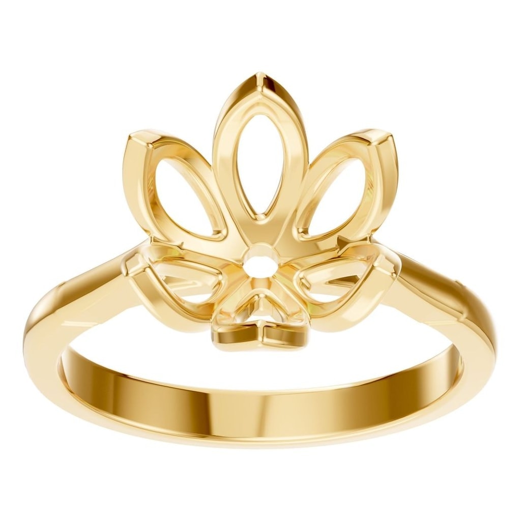 RI-6525 Yellow Gold Ring UNSET - Front View