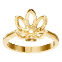RI-6525 Yellow Gold Ring UNSET - Front View