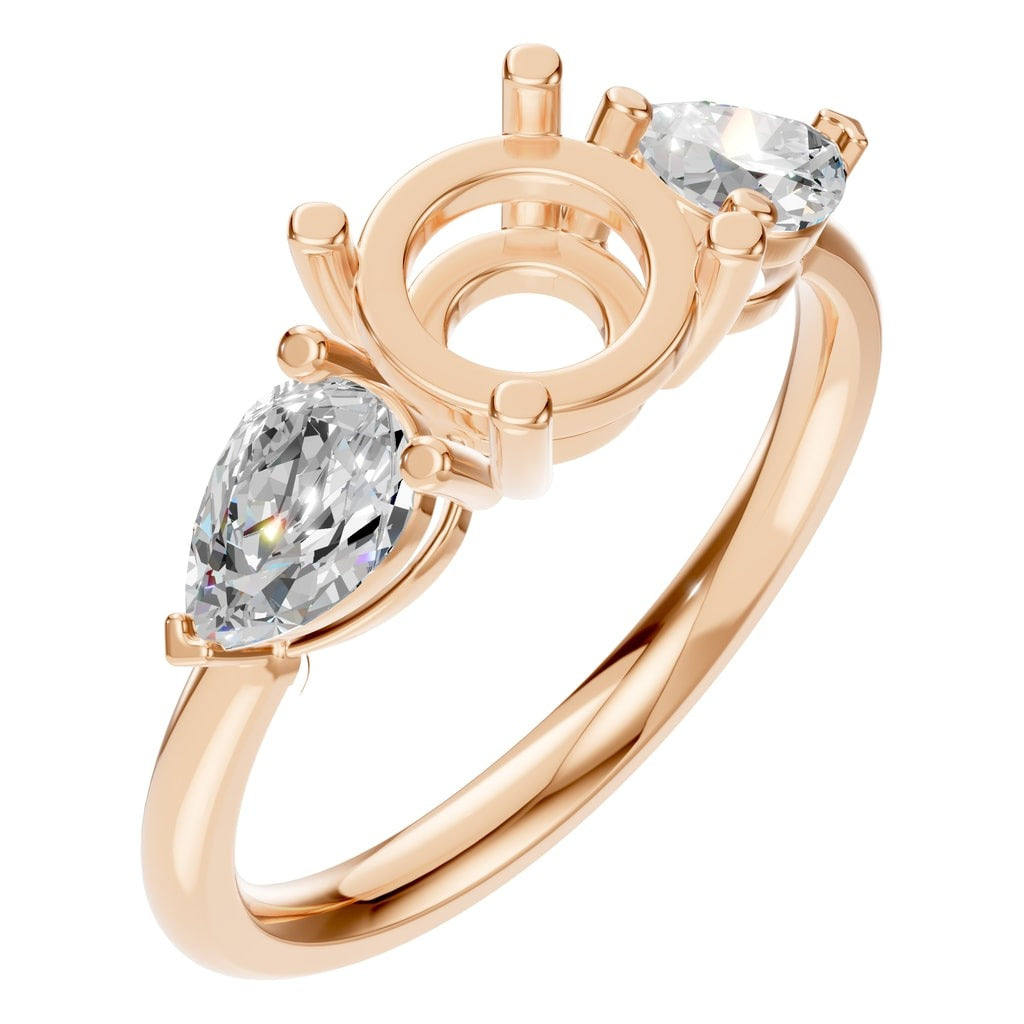 RI-6565 Rose Gold Ring SEMISET - Main View