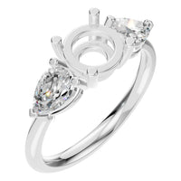 RI-6565 White Gold Ring SEMISET - Main View