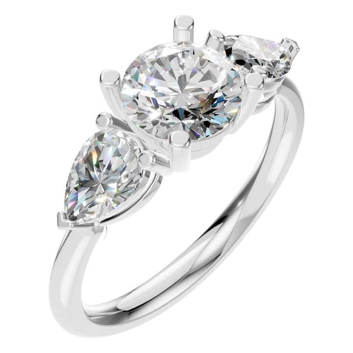 Three Stone Ring Mounting - Round 6.4mm
