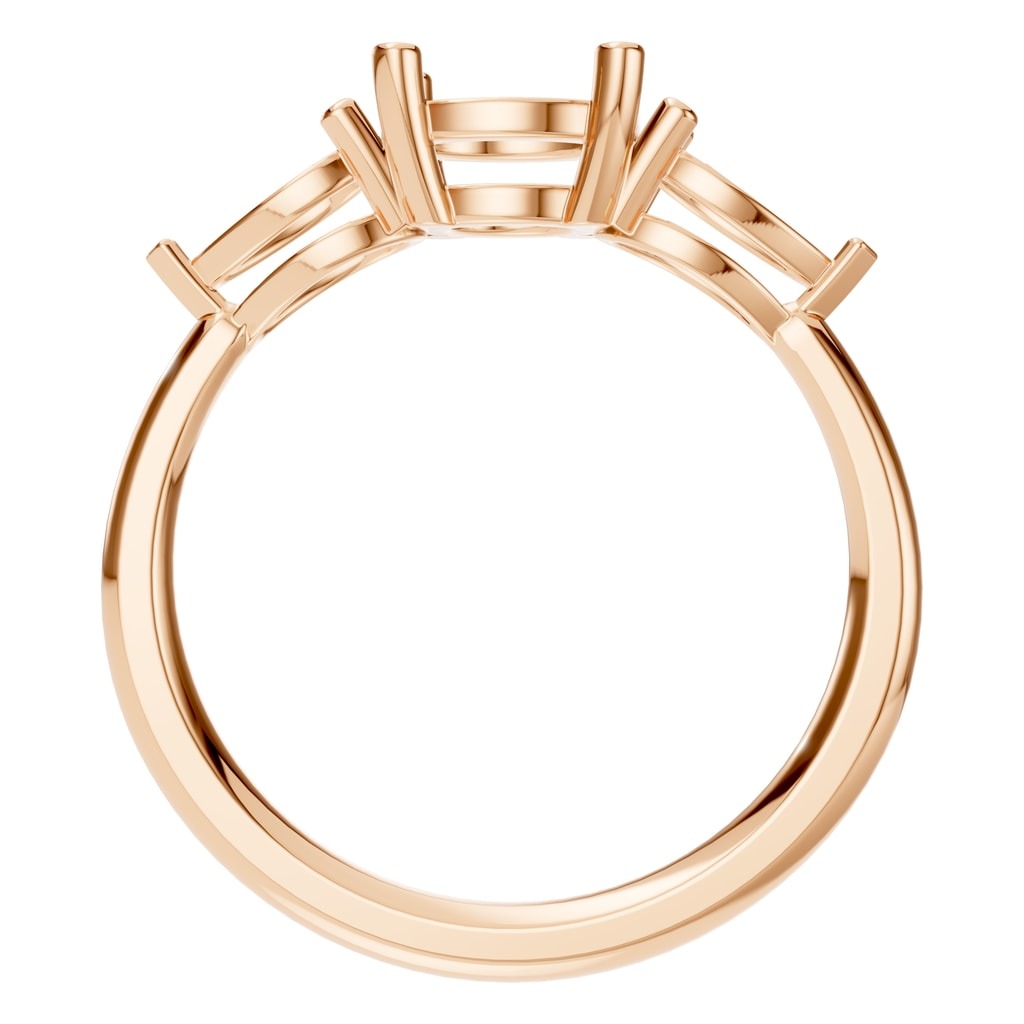 RI-6565 Rose Gold Ring UNSET - Top View