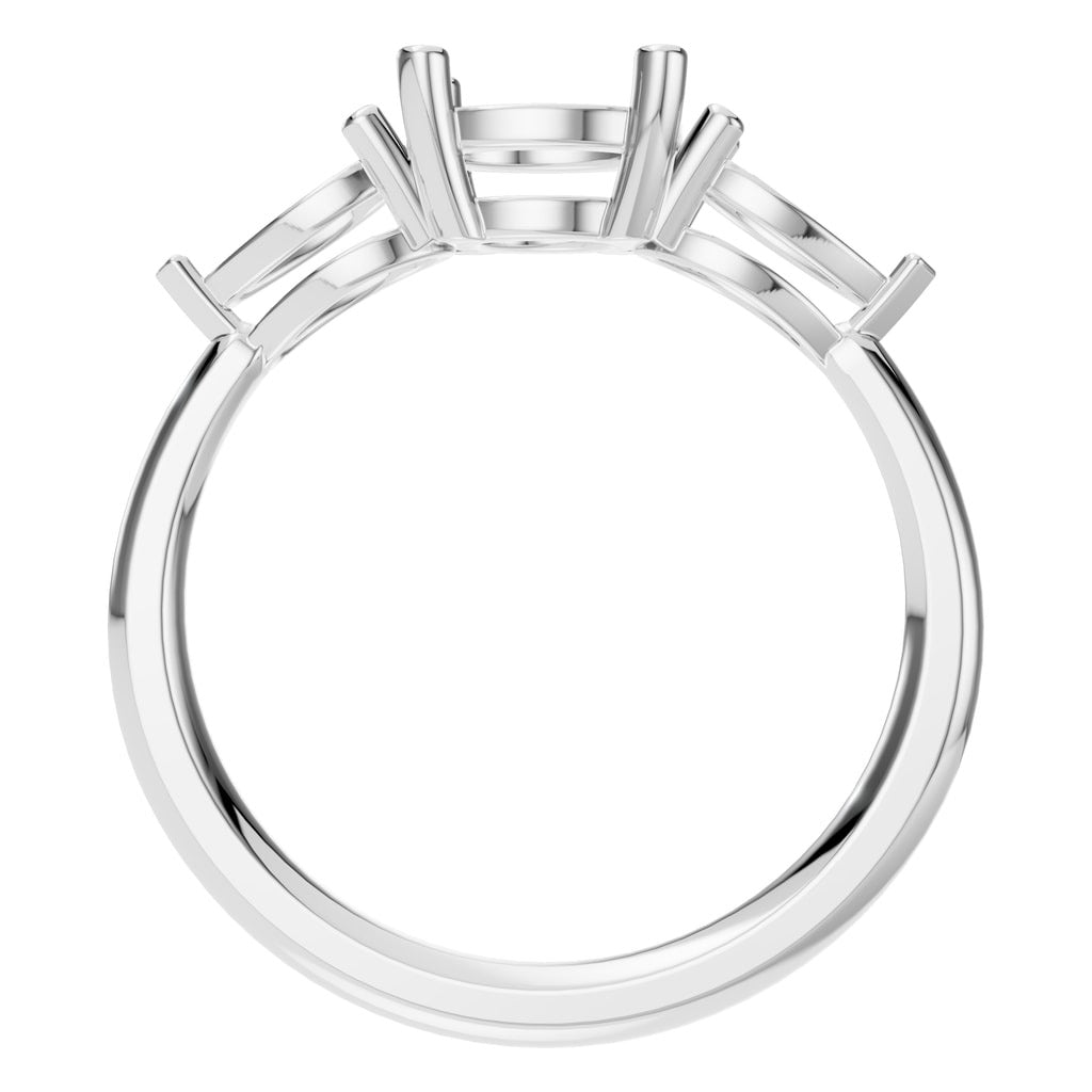 RI-6565 White Gold Ring UNSET - Top View