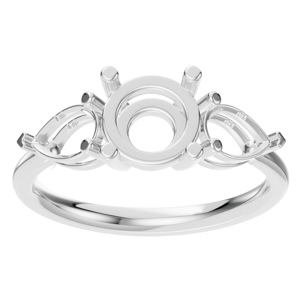 RI-6565 White Gold Ring UNSET - Front View