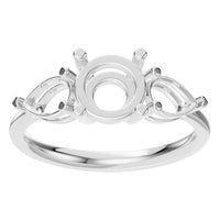RI-6565 White Gold Ring UNSET - Front View
