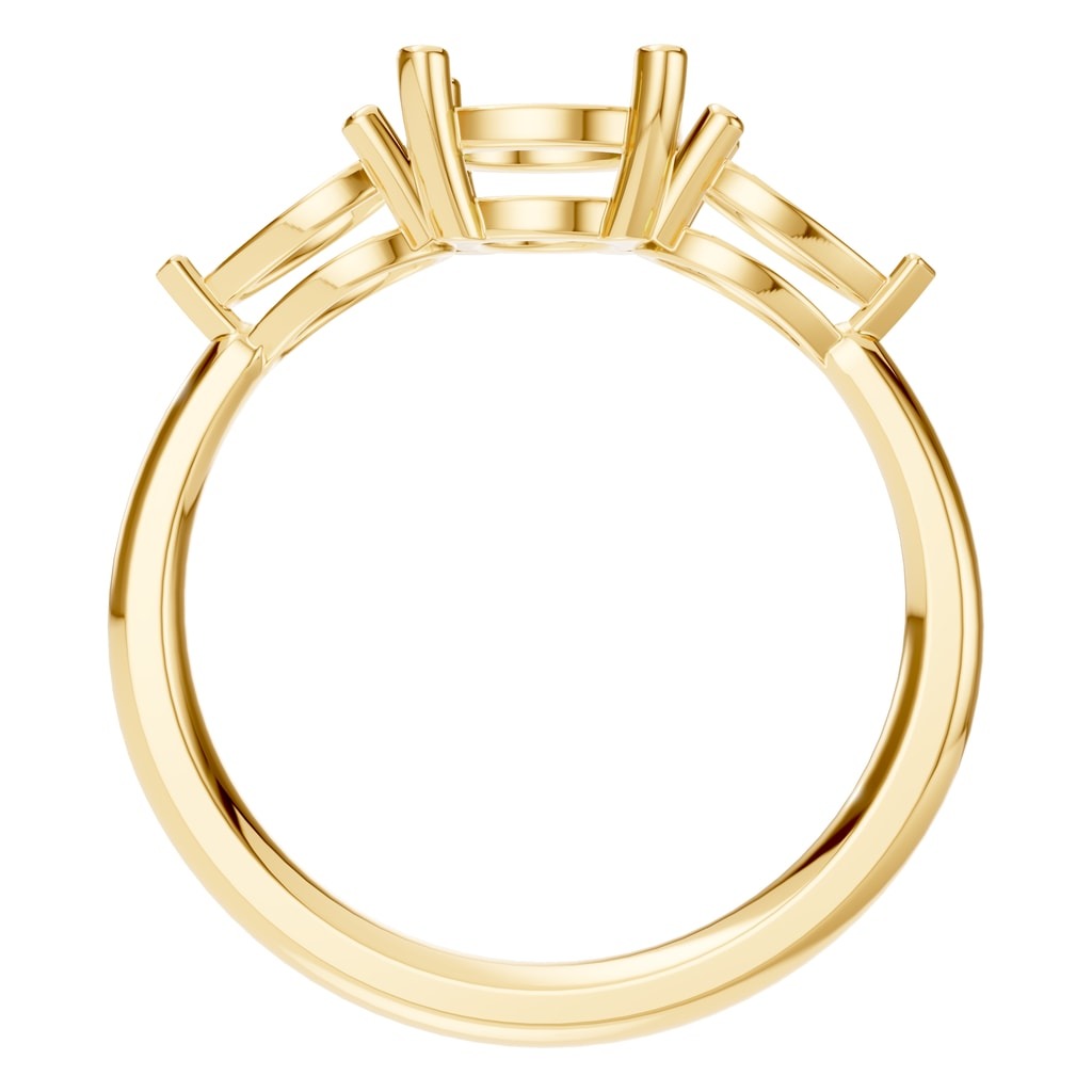 RI-6565 Yellow Gold Ring UNSET - Top View