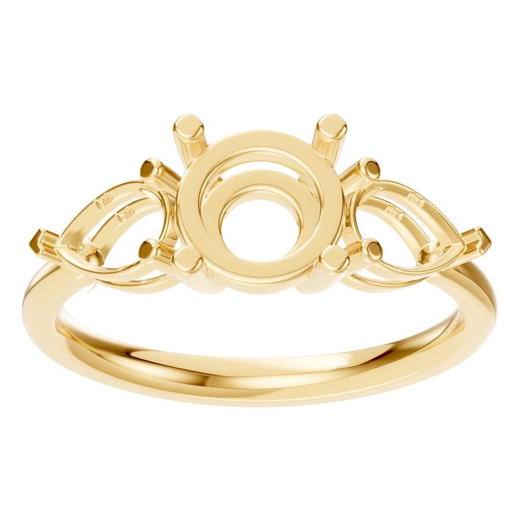 RI-6565 Yellow Gold Ring UNSET - Front View