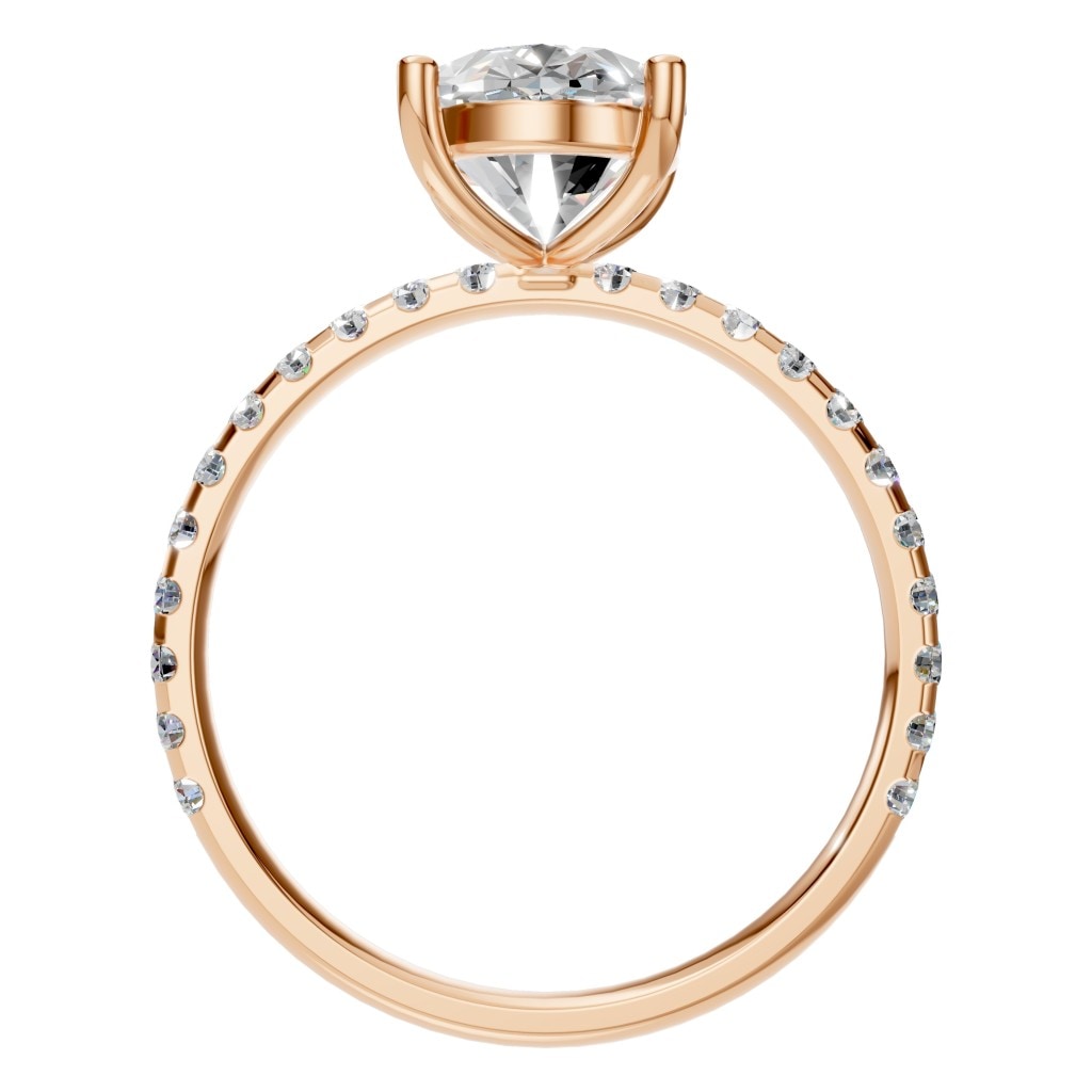 RI-6588 Rose Gold Ring SET - Top View