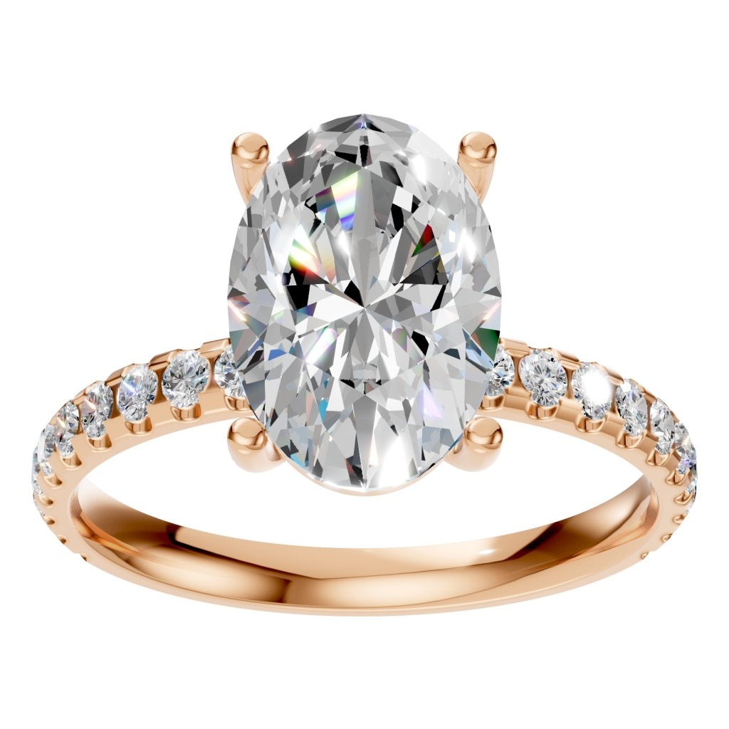 RI-6588 Rose Gold Ring SET - Front View