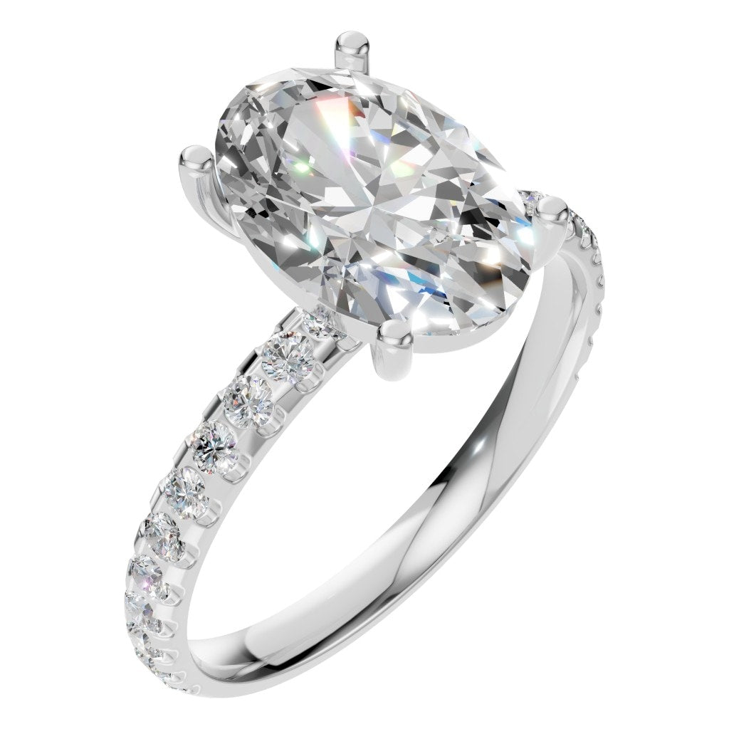 RI-6588 White Gold Ring SET - Main View