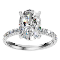 RI-6588 White Gold Ring SET - Front View