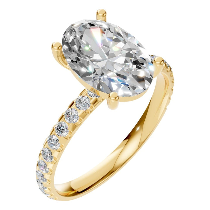 Accented Solitaire Ring Mounting - Round 11.4x7.6mm