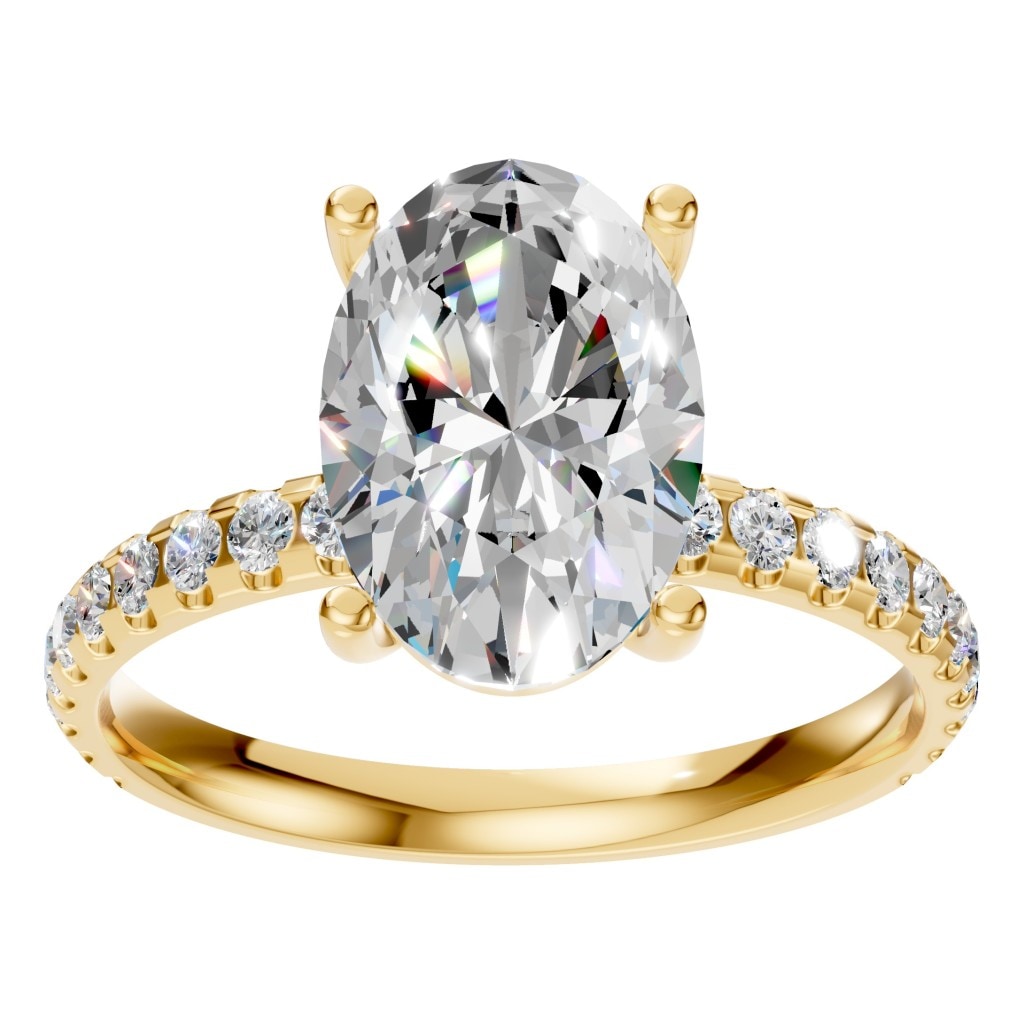 RI-6588 Yellow Gold Ring SET - Front View