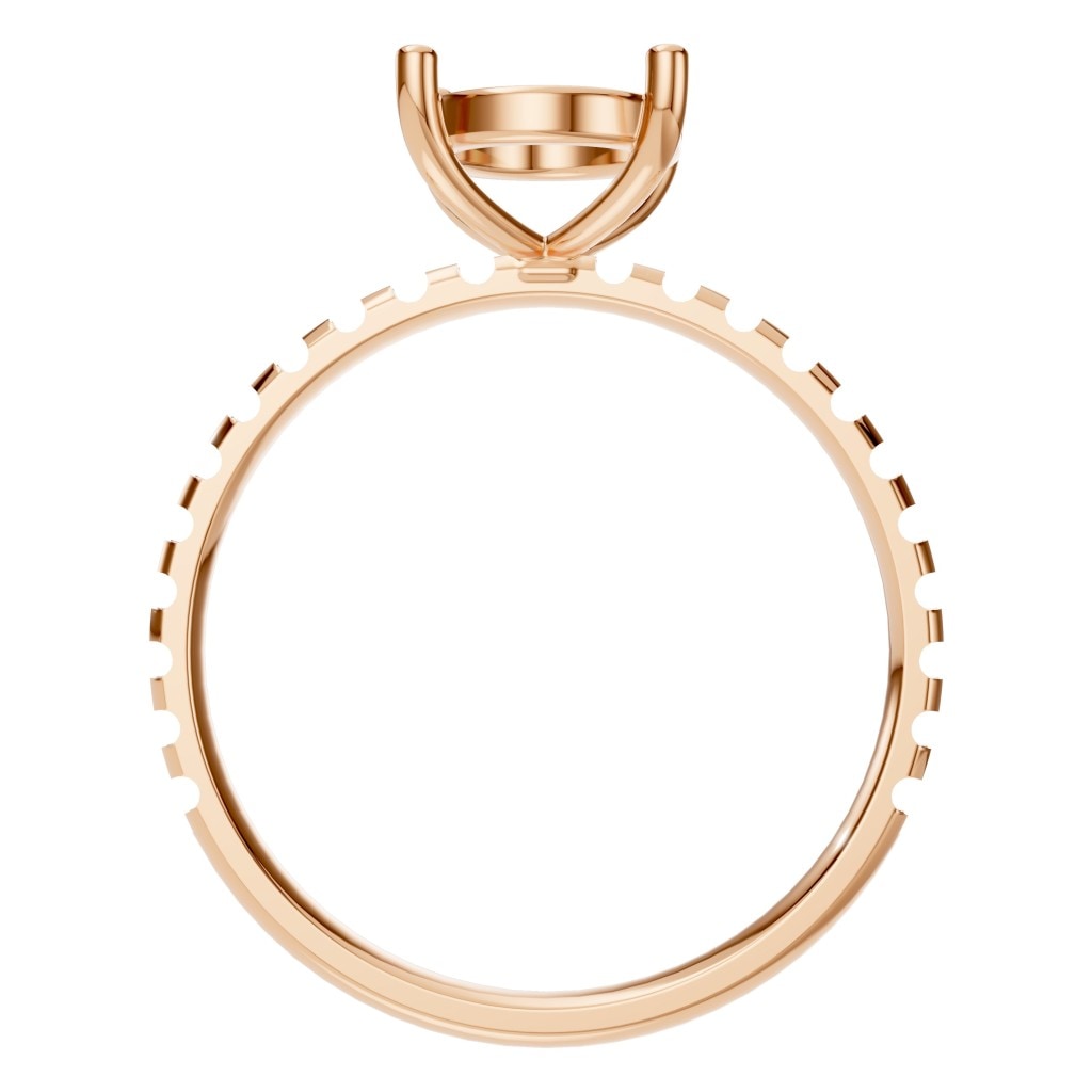 RI-6588 Rose Gold Ring UNSET - Top View