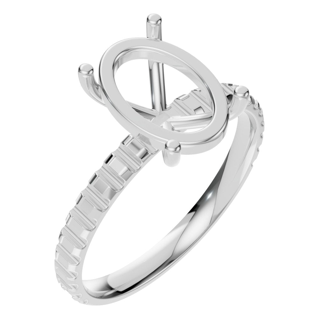 RI-6588 White Gold Ring UNSET - Main View