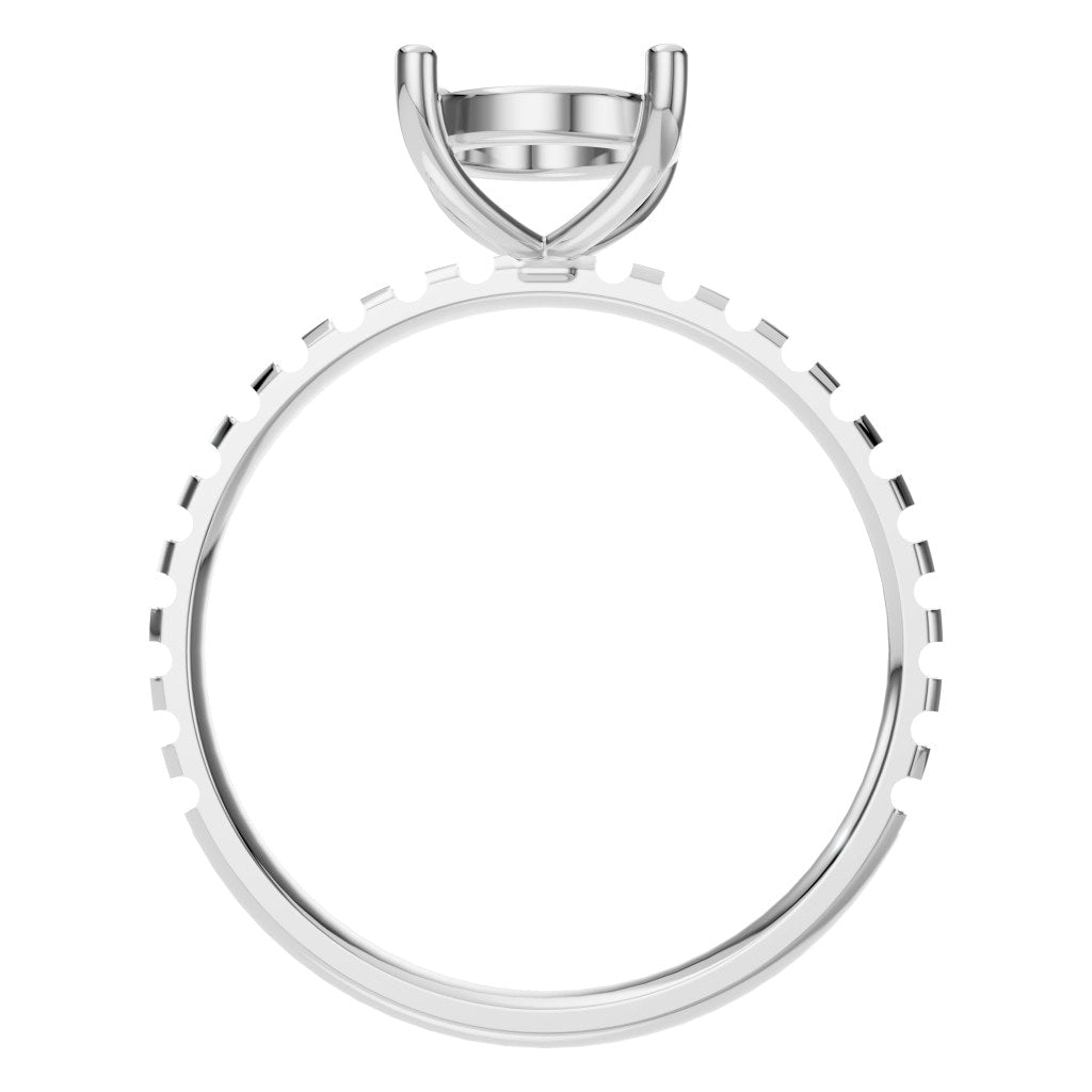 RI-6588 White Gold Ring UNSET - Top View