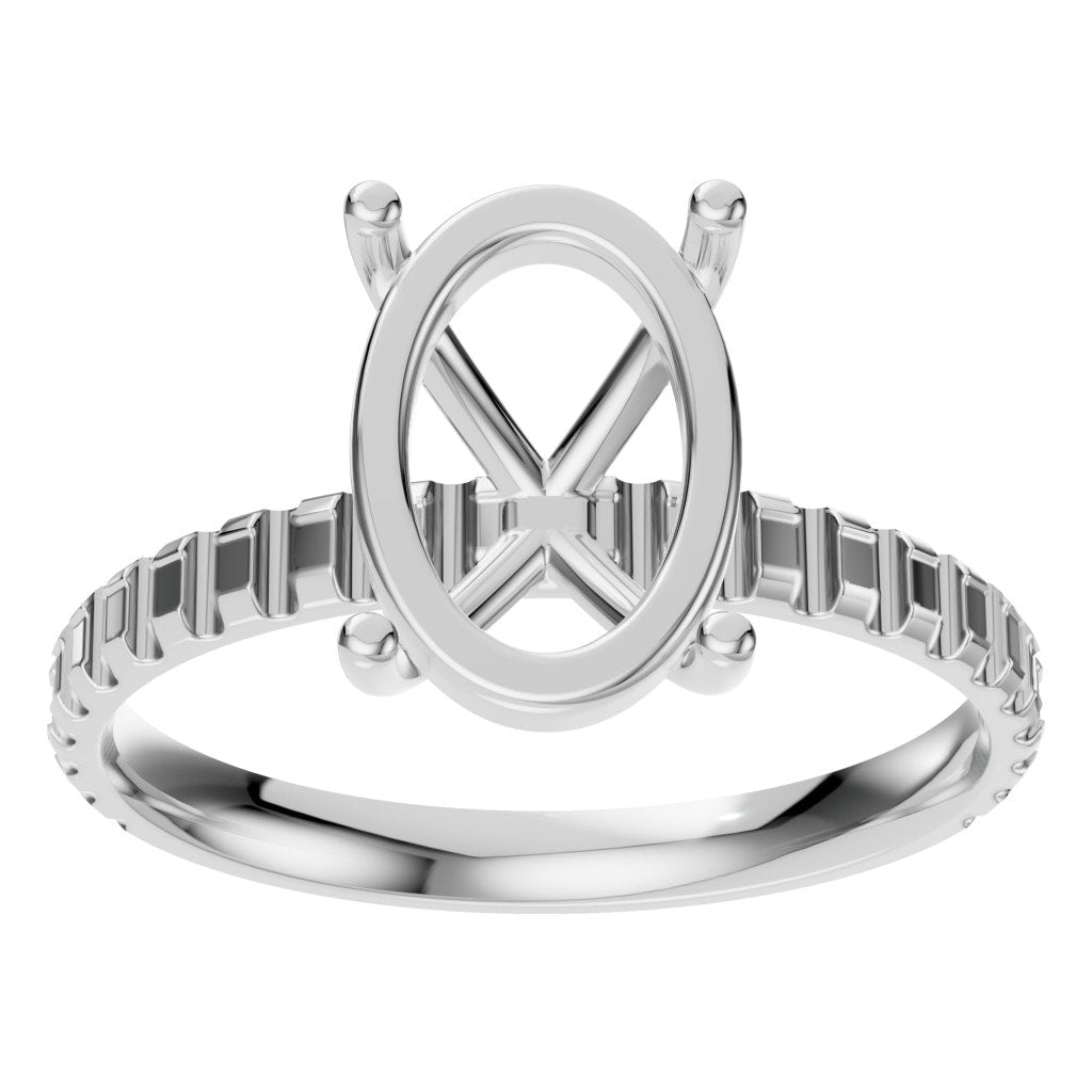 RI-6588 White Gold Ring UNSET - Front View