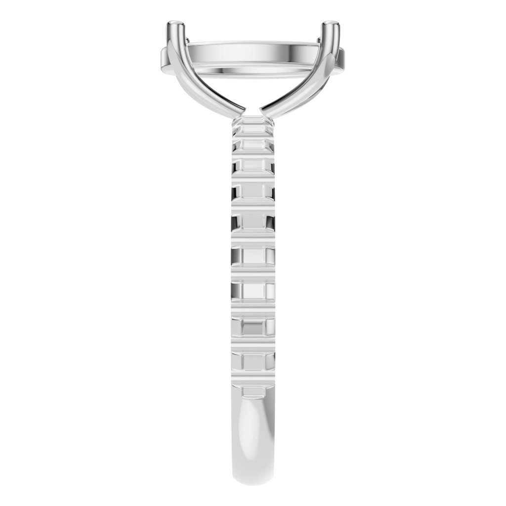 RI-6588 White Gold Ring UNSET - Side View