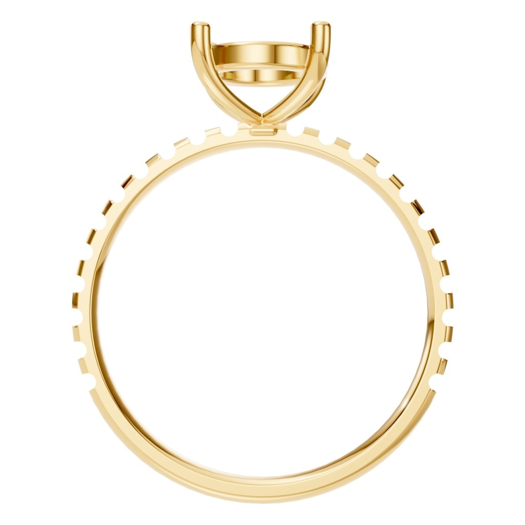 RI-6588 Yellow Gold Ring UNSET - Top View