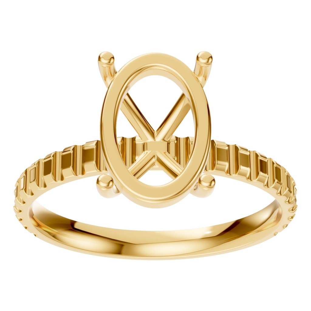 RI-6588 Yellow Gold Ring UNSET - Front View