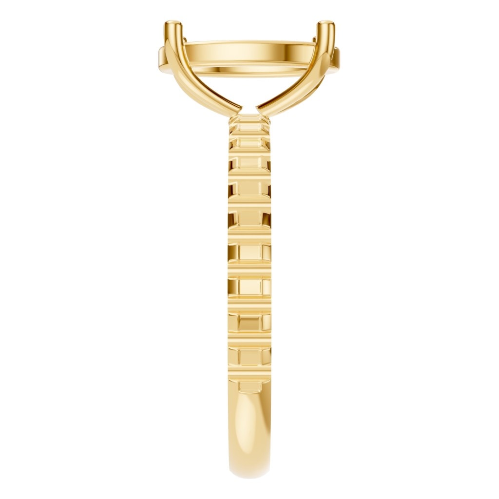 RI-6588 Yellow Gold Ring UNSET - Side View