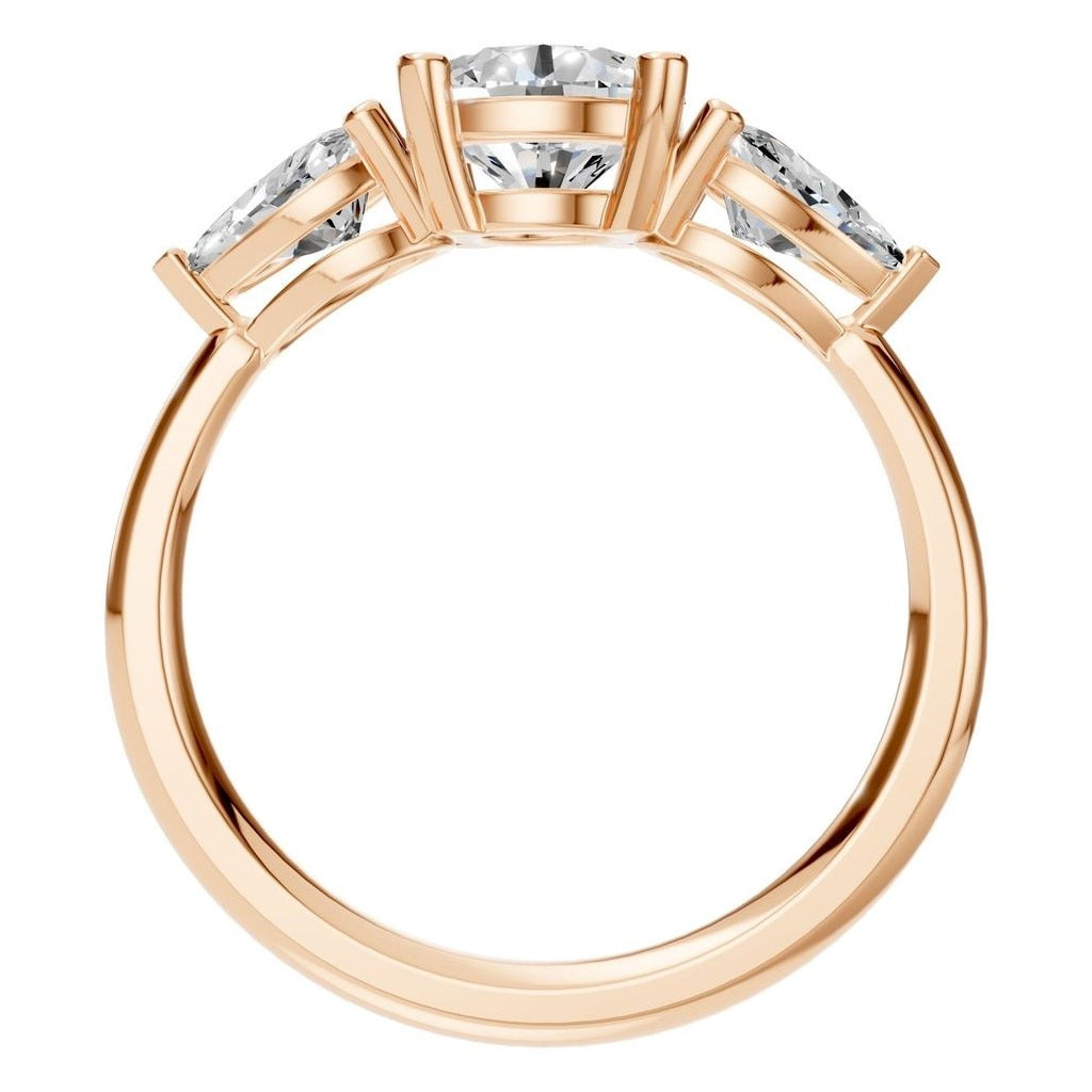 RI-6627 Rose Gold Ring SET - Top View