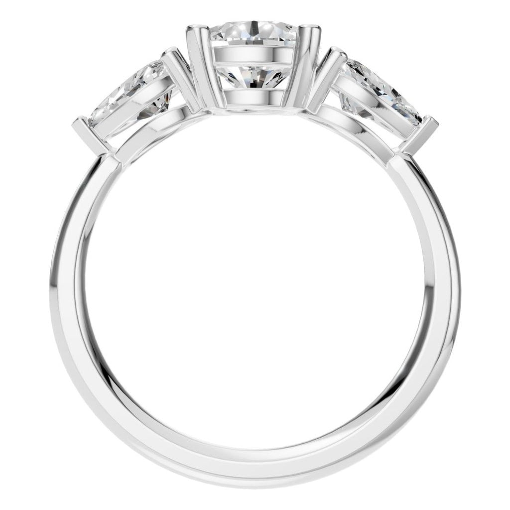 RI-6627 White Gold Ring SET - Top View