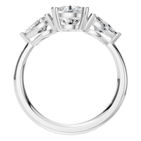 RI-6627 White Gold Ring SET - Top View