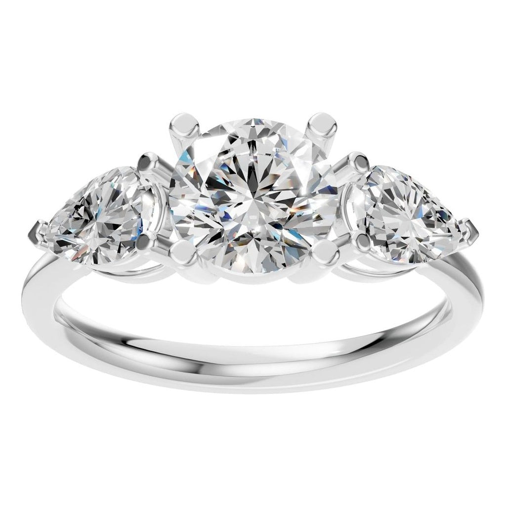 RI-6627 White Gold Ring SET - Front View