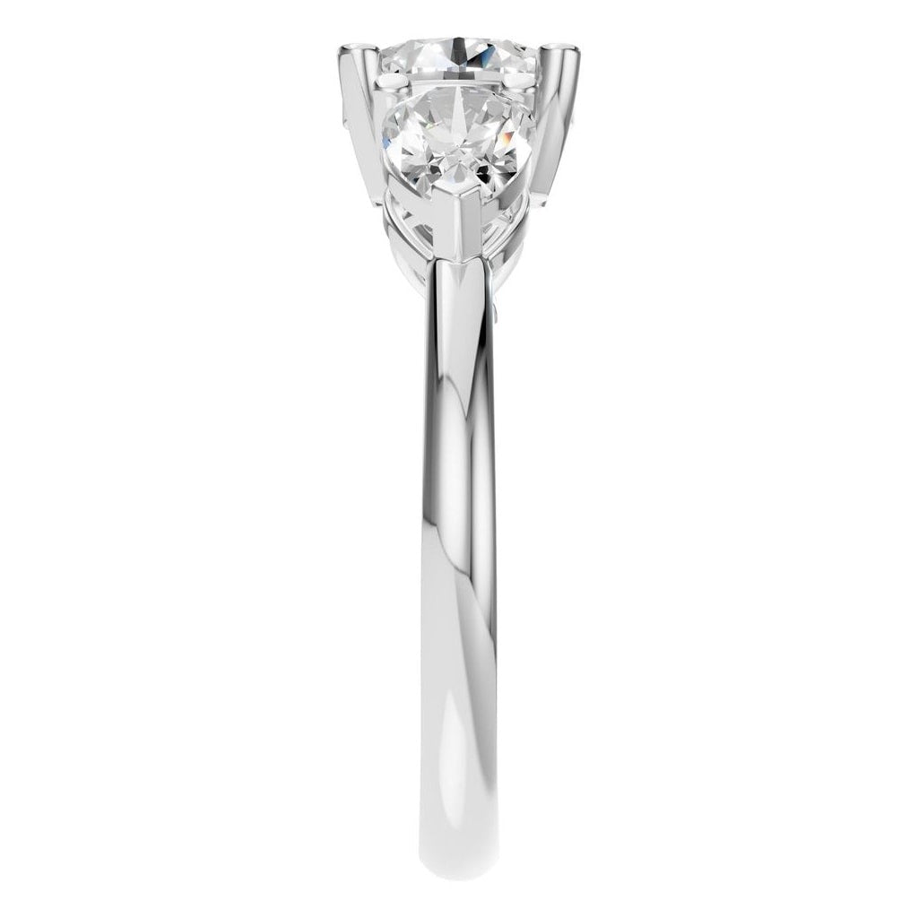 RI-6627 White Gold Ring SET - Side View