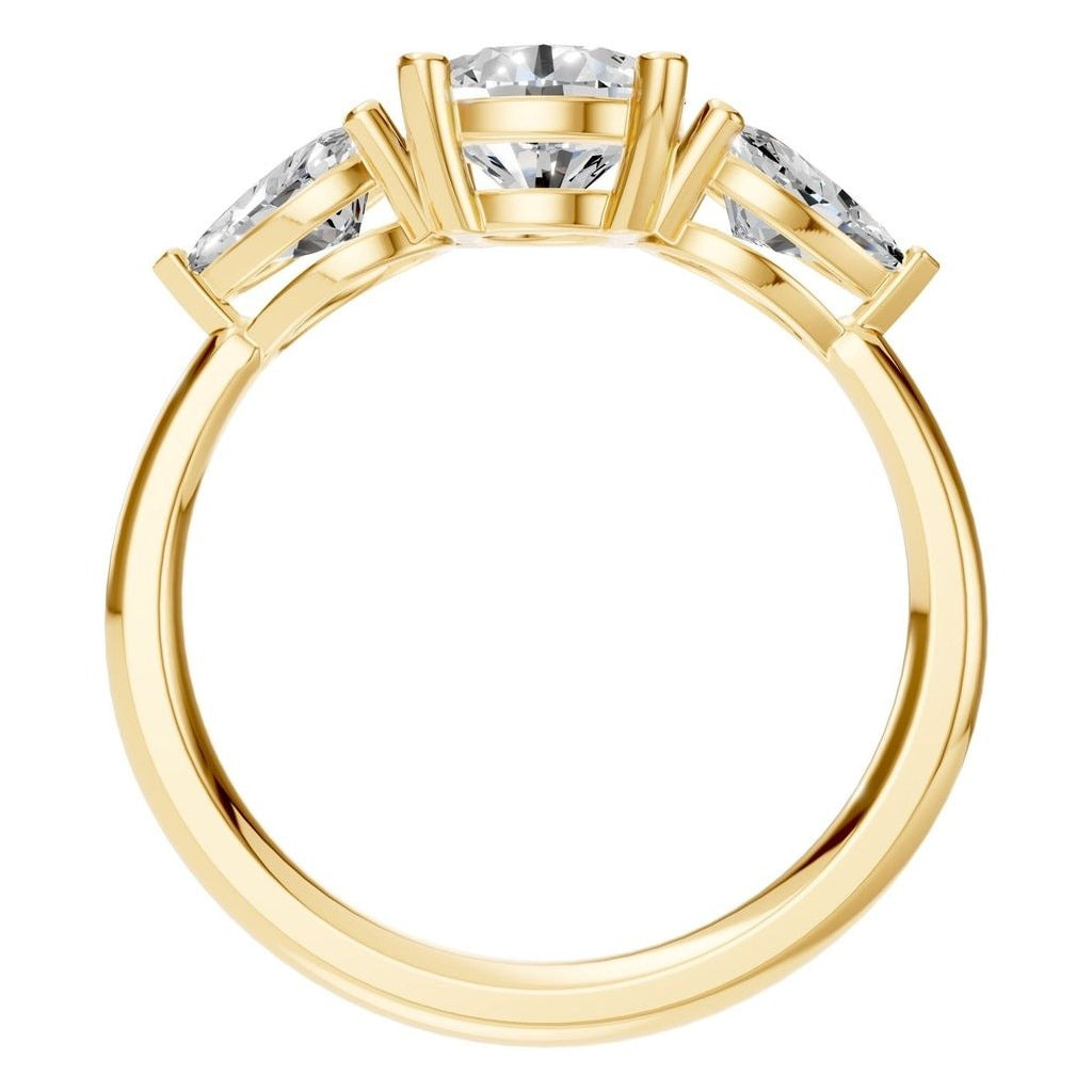 RI-6627 Yellow Gold Ring SET - Top View