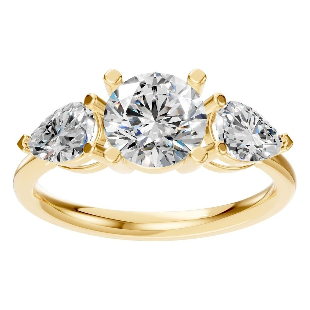 RI-6627 Yellow Gold Ring SET - Front View