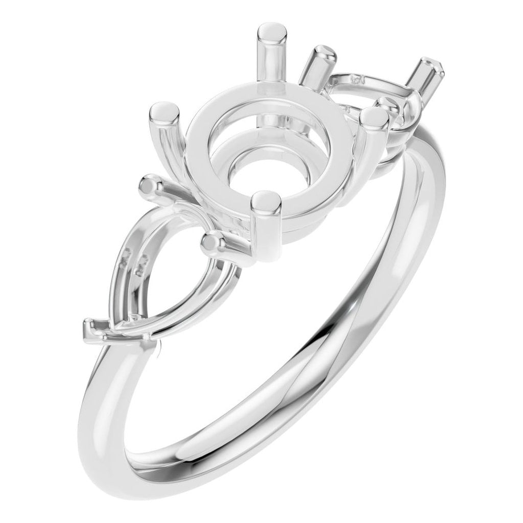 RI-6627 White Gold Ring UNSET - Main View