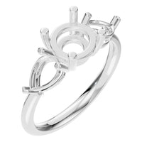 RI-6627 White Gold Ring UNSET - Main View