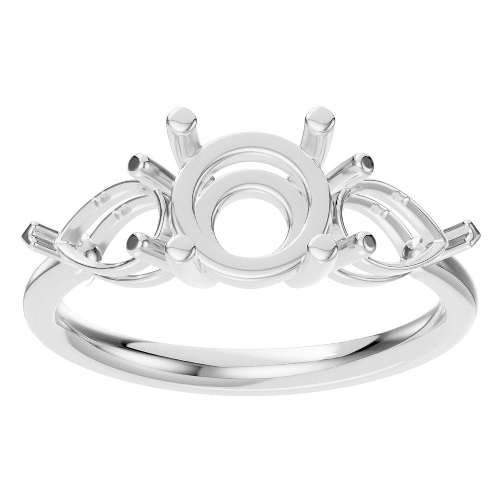 RI-6627 White Gold Ring UNSET - Front View