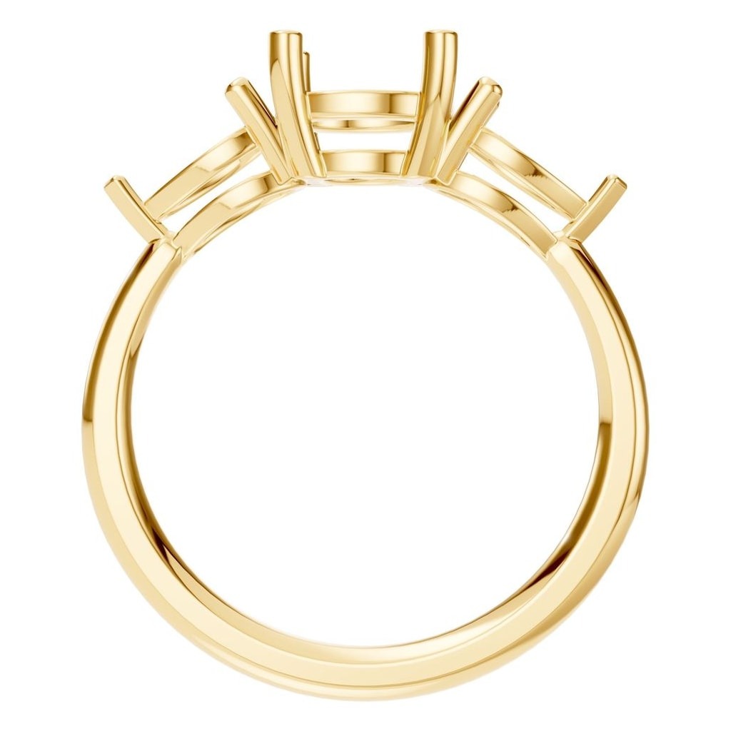 RI-6627 Yellow Gold Ring UNSET - Top View