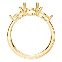 RI-6627 Yellow Gold Ring UNSET - Top View