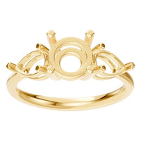 RI-6627 Yellow Gold Ring UNSET - Front View
