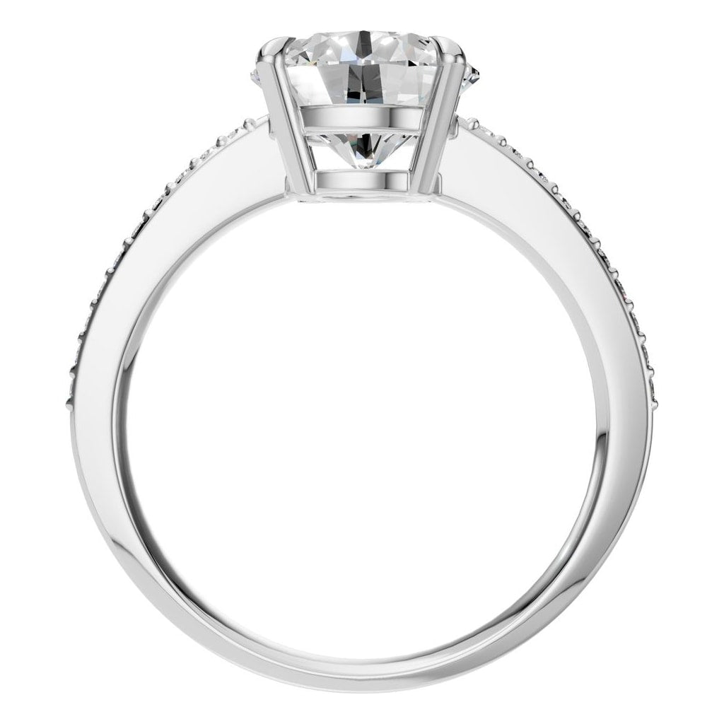 RI-6632 White Gold Ring SET - Top View