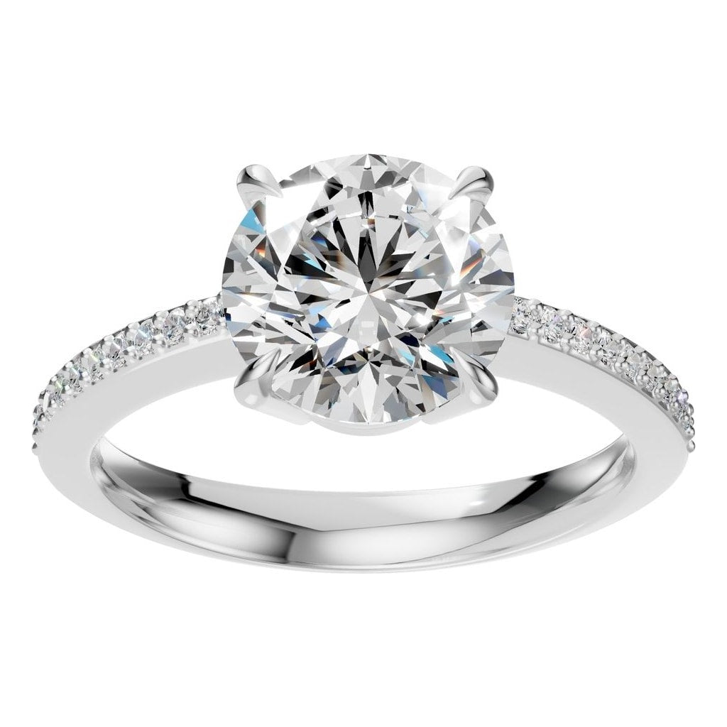 RI-6632 White Gold Ring SET - Front View